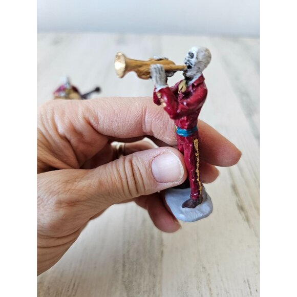 Lemax skeleton band musical drinking‎ people accessory Halloween set guitar - Picture 5 of 11